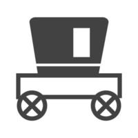 icône noire de glyphe de chariot vecteur