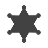 icône noire de glyphe d'insigne de sherrif vecteur