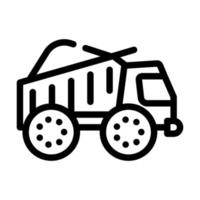 camion transportant l'icône de la ligne de tourbe illustration vectorielle vecteur