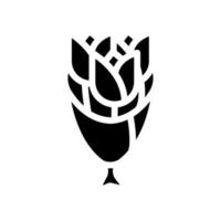 bouquet de fleurs glyphe icône illustration vectorielle noir vecteur