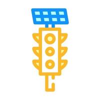 feux de circulation avec illustration vectorielle d'icône de couleur de panneau solaire vecteur