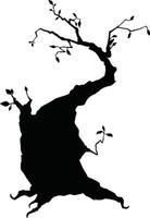 arbre magique silhouette halloween vecteur