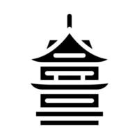 donjon bâtiment asiatique glyphe icône illustration vectorielle vecteur