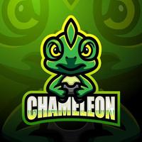 création de logo de mascotte caméléon esport vecteur