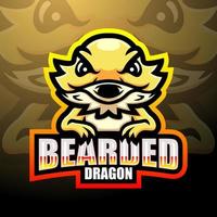 mascotte logo esport dragon barbu vecteur