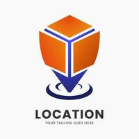 modèle d'icône de logo de carte de localisation créative vecteur