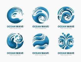 collection de modèles de logo de surf sur les vagues de l'océan vecteur