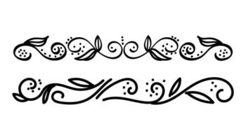 bordure florale, un doodle dessiné à la main. un élément de décor végétal. illustration vectorielle simple vecteur