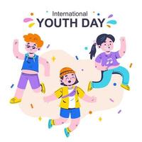 concept de la journée internationale de la jeunesse vecteur