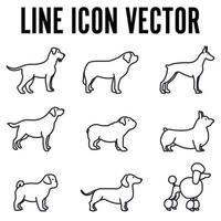 les chiens définissent le modèle de symbole d'icône pour l'illustration vectorielle du logo de la collection de conception graphique et web vecteur