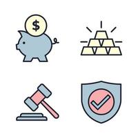 argent, finance, paiements définir le modèle de symbole d'icône pour l'illustration vectorielle du logo de la collection de conception graphique et web vecteur