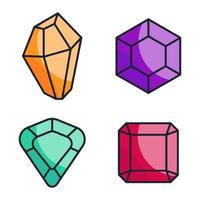 gemmes bijoux et diamants ensemble modèle de symbole d'icône pour la conception graphique et web collection logo illustration vectorielle vecteur