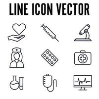 les éléments de médecine et de santé définissent le modèle de symbole d'icône pour l'illustration vectorielle du logo de la collection de conception graphique et web vecteur