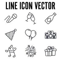 éléments de fête définir le modèle de symbole d'icône pour l'illustration vectorielle du logo de la collection de conception graphique et web vecteur