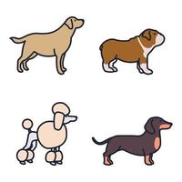 les chiens définissent le modèle de symbole d'icône pour l'illustration vectorielle du logo de la collection de conception graphique et web vecteur