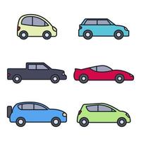 modèle de symbole d'icône de jeu de transport de voiture pour illustration vectorielle de logo de collection de conception graphique et web vecteur