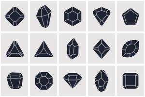 gemmes bijoux et diamants ensemble modèle de symbole d'icône pour la conception graphique et web collection logo illustration vectorielle