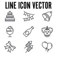 éléments de fête définir le modèle de symbole d'icône pour l'illustration vectorielle du logo de la collection de conception graphique et web vecteur