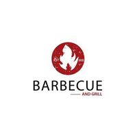 modèle de logo de barbecue vecteur