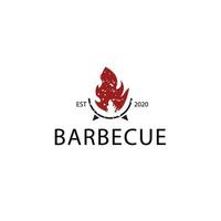 modèle de logo de barbecue vecteur