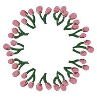 couronne. brindille à fleurs roses, pour les vacances, mariage, anniversaire. illustration de stock de vecteur isolé sur fond blanc.