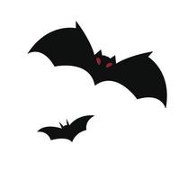 silhouette de deux chauves-souris. Halloween. style bande dessinée. illustration de stock de vecteur isolé sur fond blanc.