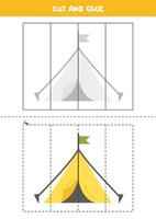 couper et coller des parties de la jolie tente jaune. vecteur