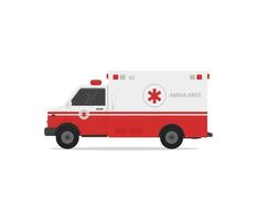 voiture d'ambulance isolée sur l'illustration blanche vecteur