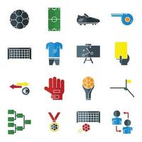ensemble de vecteurs d'icônes de football. adapté à l'icône du football, au sport. style d'icône plate. illustration de conception simple modifiable vecteur