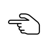 ici. vecteur d'icône de pointeur de main. icône de geste de la main. style d'icône de ligne. illustration de conception simple modifiable