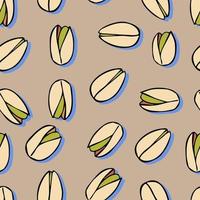 noix pistaches vecteur modèle sans couture aliments sains et collations