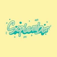 lettre septembre aux couleurs subtiles pour décorer votre calendrier. vecteur libre