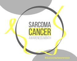 concept de mois de sensibilisation au cancer du sarcome. modèle de bannière avec ruban jaune et texte. illustration vectorielle. vecteur