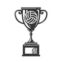 silhouette de trophée de volley-ball. logos ou icônes d'art en ligne de volley-ball. illustration vectorielle. vecteur