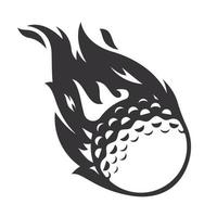 silhouette de logo de feu de golf chaud. logos ou icônes de conception graphique de club de golf. illustration vectorielle.