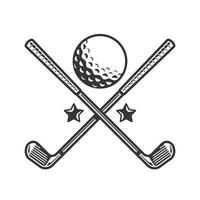 silhouette de club de golf noir. logos ou icônes d'art de ligne de club de golf. illustration vectorielle. vecteur