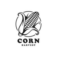 illustration de modèle de vecteur de maïs logo vintage