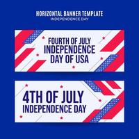 joyeux 4 juillet - bannière web de la fête de l'indépendance des états-unis pour l'affiche horizontale des médias sociaux, la bannière, l'espace et l'arrière-plan vecteur