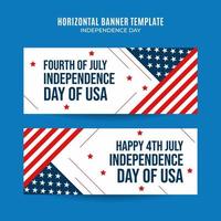 joyeux 4 juillet - bannière web de la fête de l'indépendance des états-unis pour l'affiche horizontale des médias sociaux, la bannière, l'espace et l'arrière-plan vecteur