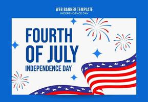 joyeux 4 juillet - bannière web de la fête de l'indépendance des états-unis pour l'affiche, la bannière, l'espace et l'arrière-plan des médias sociaux vecteur