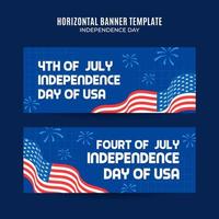 joyeux 4 juillet - bannière web de la fête de l'indépendance des états-unis pour l'affiche horizontale des médias sociaux, la bannière, l'espace et l'arrière-plan vecteur