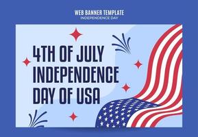 joyeux 4 juillet - bannière web de la fête de l'indépendance des états-unis pour l'affiche, la bannière, l'espace et l'arrière-plan des médias sociaux vecteur