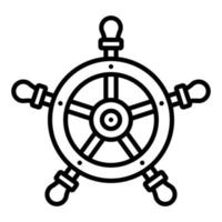 style d'icône de roue de bateau vecteur