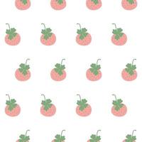 motif fraise sur fond blanc pour textiles, tissus, papiers peints. fraises dessinées vecteur