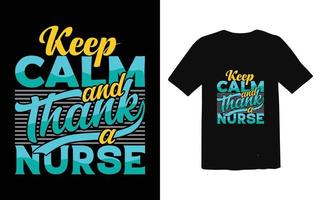 vecteur de conception de t-shirt typographique infirmière à la mode