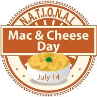 signe de la journée nationale du macaroni au fromage