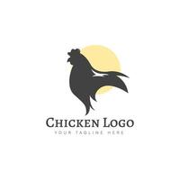 icône d'illustration de conception de logo de poulet vecteur