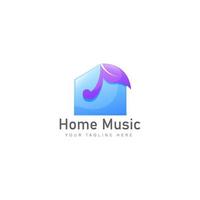 illustration d'icône de conception de logo dégradé de musique à la maison