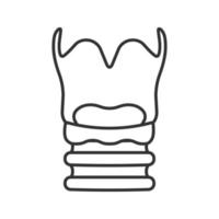 icône linéaire du larynx. illustration de la ligne mince. boîte vocale. symbole de contour. dessin de contour isolé de vecteur