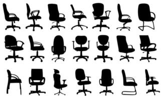 chaises de bureau silhouettes vector illustration